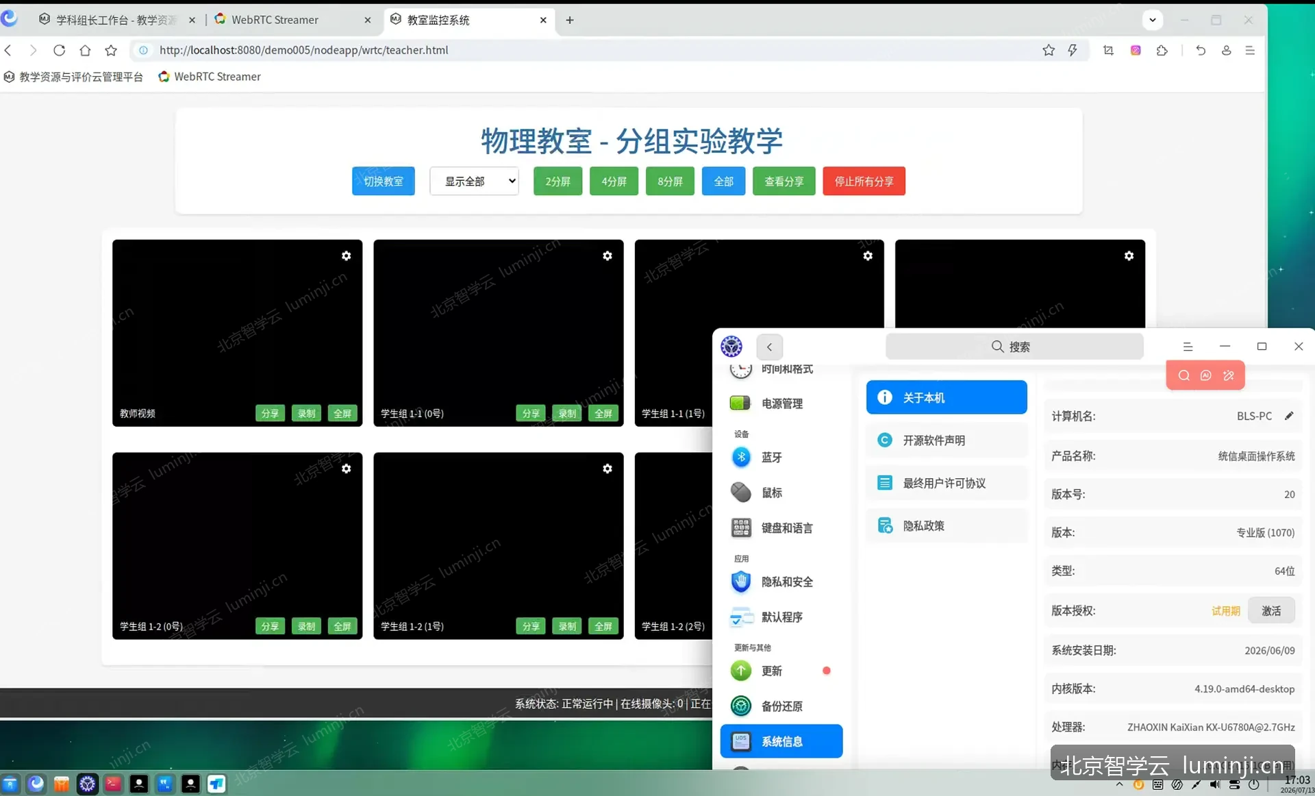 分组实验多路视频